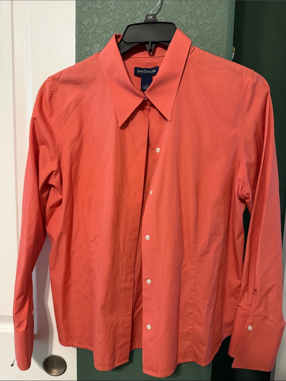 Ann Taylor Men's Coral-Orange Dress Shirt